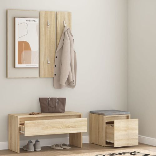 Meuble TV Chêne Sonoma 80x40x40 Cm Bois Contreplaqué