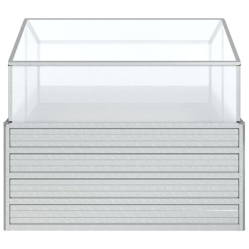 Jardinière De Jardin Avec Serre 100x100x85 Cm Argenté