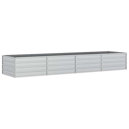 Jardinière De Jardin 320x80x45 Cm Acier Galvanisé Argenté