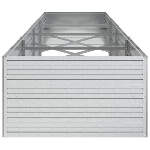 Jardinière De Jardin 320x80x45 Cm Acier Galvanisé Argenté