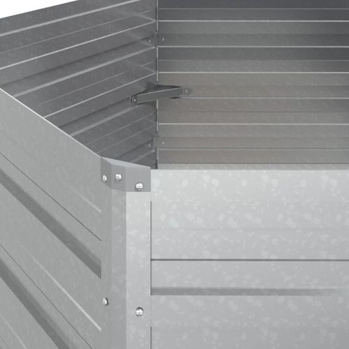 Jardinière De Jardin 129x77 Cm Acier Galvanisé Argenté