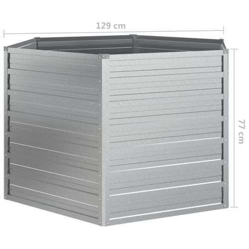 Jardinière De Jardin 129x77 Cm Acier Galvanisé Argenté