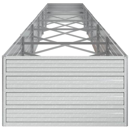 Jardinière De Jardin 600x80x45 Cm Acier Galvanisé Argenté