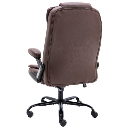 Chaise De Bureau Marron Foncé Simili Daim