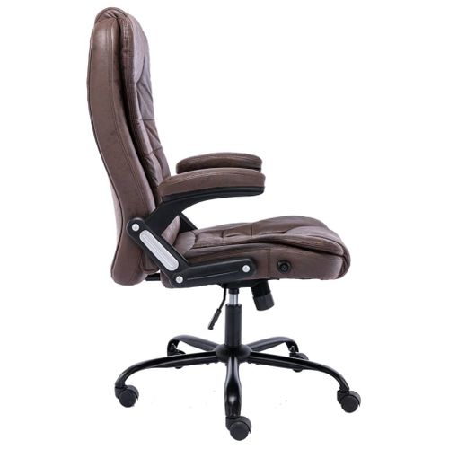 Chaise De Bureau Marron Foncé Simili Daim