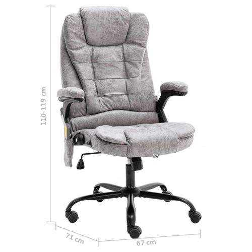 Chaise De Bureau De Massage Gris Clair Simili Daim