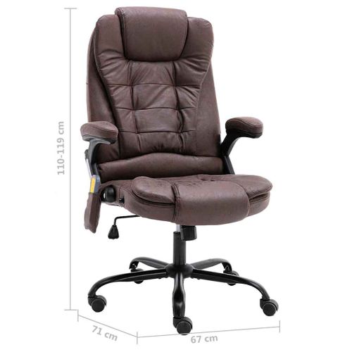Chaise De Bureau De Massage Marron Foncé Simili Daim