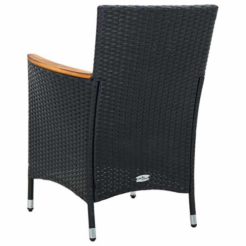 Chaises à Manger De Jardin Lot De 4 Résine Tressée Noir