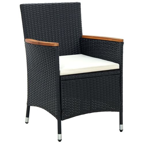 Chaises à Manger De Jardin Lot De 4 Résine Tressée Noir