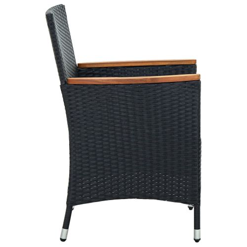 Chaises à Manger De Jardin Lot De 4 Résine Tressée Noir