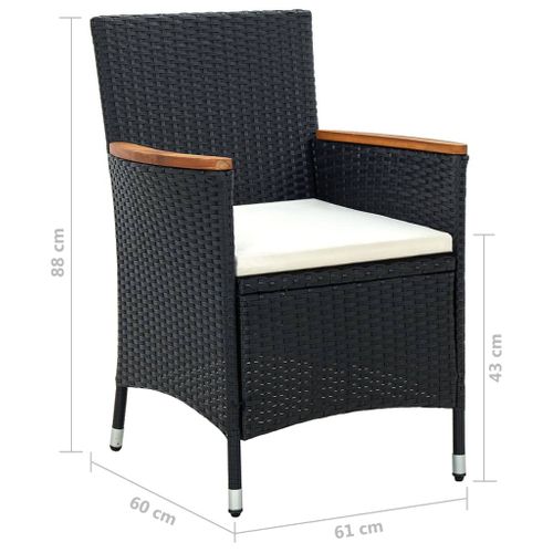 Chaises à Manger De Jardin Lot De 4 Résine Tressée Noir