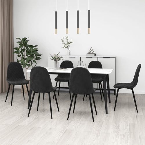 Chaises à Manger Lot De 6 Noir Velours