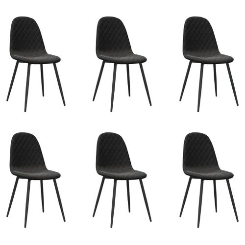 Chaises à Manger Lot De 6 Noir Velours