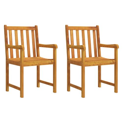 Chaises De Jardin Lot De 2 Bois D'acacia Solide