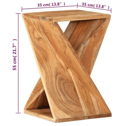 Table D'appoint 35x35x55 Cm Bois Massif D'acacia
