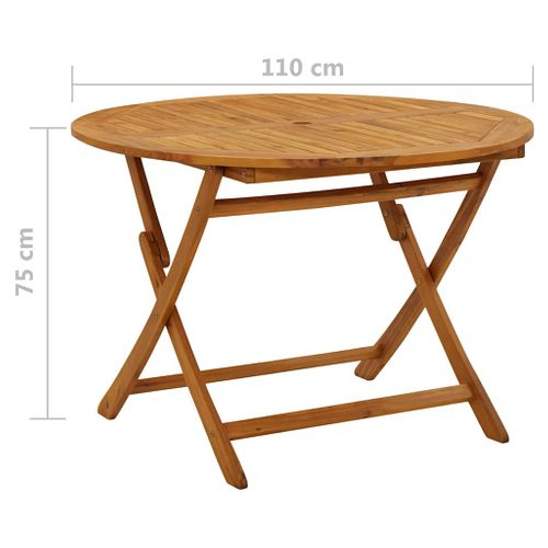 Table De Jardin Pliante 110 Cm Bois Massif Acacia Finition Huile Naturelle