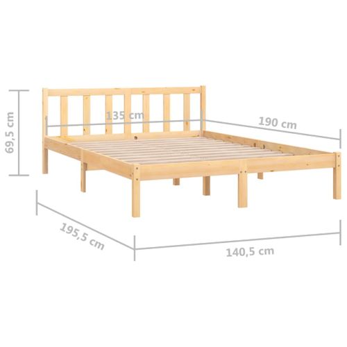 Cadre De Lit Sans Matelas Bois Massif 135x190 Cm