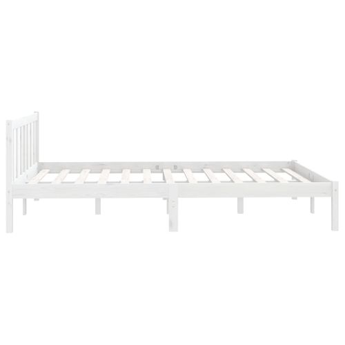Cadre De Lit Sans Matelas Blanc Bois Massif 135x190