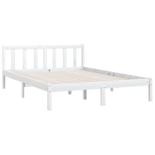 Cadre De Lit Sans Matelas Blanc Bois Massif 120x200 Cm