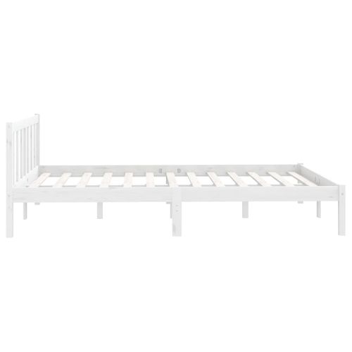 Cadre De Lit Sans Matelas Blanc Bois Massif 120x200 Cm