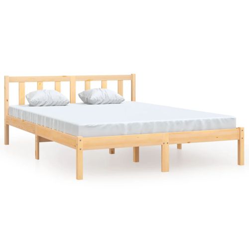 Cadre De Lit Sans Matelas Bois Massif 140x200 Cm