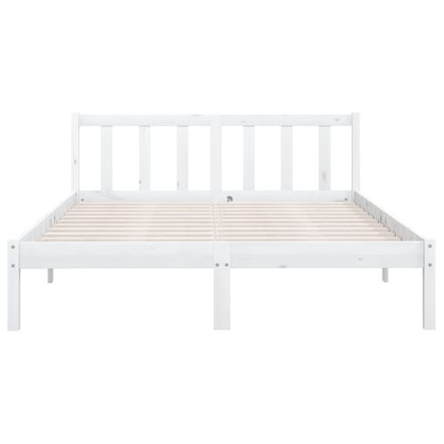 Cadre De Lit Sans Matelas Blanc Bois Massif 140x200 Cm