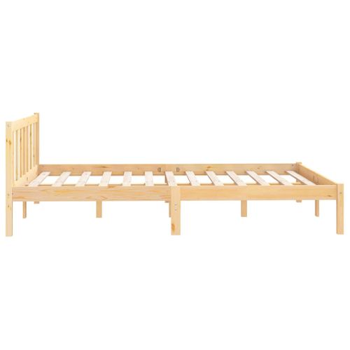 Cadre De Lit Lot 1 Bois Massif Pin Naturel 160x200 Cm Double Haut Robuste