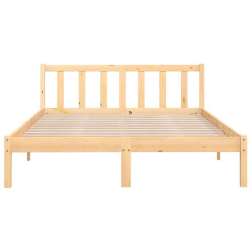 Cadre De Lit Lot 1 Bois Massif Pin Naturel 160x200 Cm Double Haut Robuste