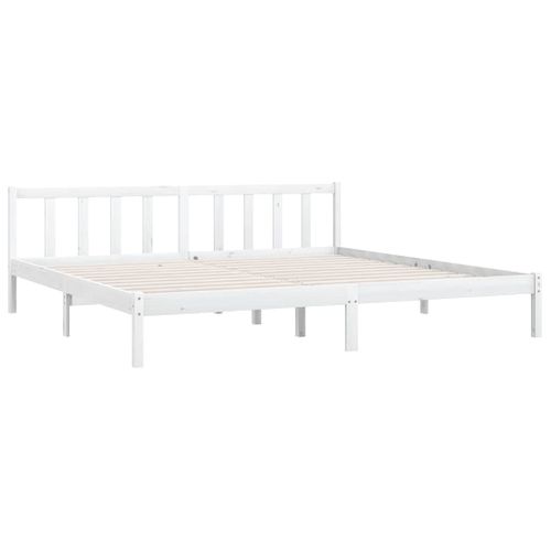 Cadre De Lit Sans Matelas Blanc Bois Massif 200x200 Cm