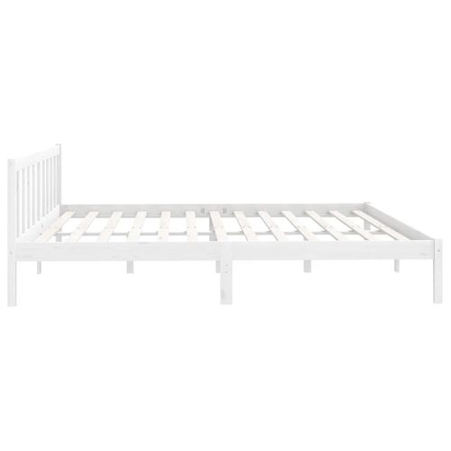 Cadre De Lit Sans Matelas Blanc Bois Massif 200x200 Cm