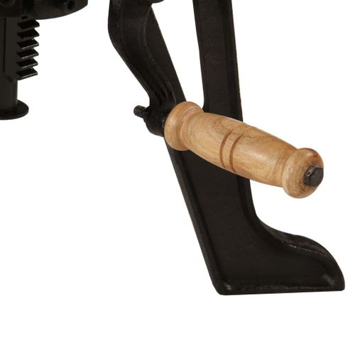 Table D'appoint 60x(42-62) Cm Bois Massif D'acacia Et Fonte