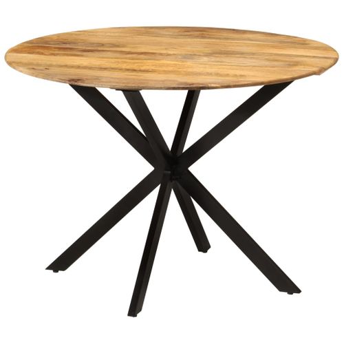 Table à Dîner Ø110x78 Cm Bois De Manguier Massif Et Acier