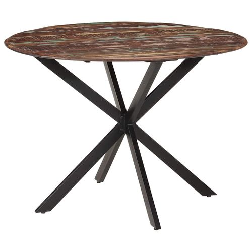 Table à Dîner Ø110x78 Cm Bois De Récupération Massif Et Acier