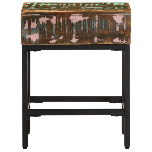 Table D'appoint 40x30x51 Cm Bois Massif De Récupération