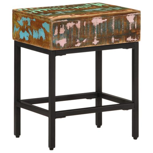 Table D'appoint 40x30x51 Cm Bois Massif De Récupération
