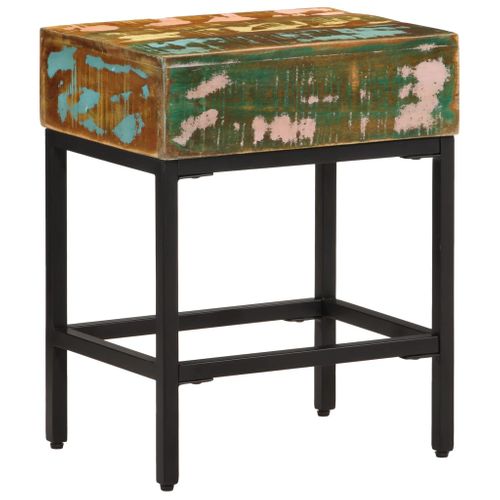 Table D'appoint 40x30x51 Cm Bois Massif De Récupération