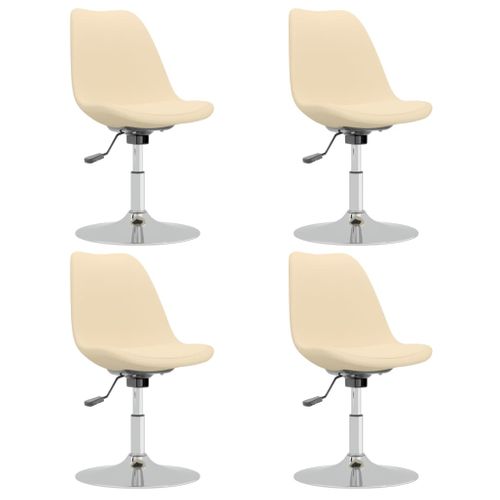 Chaises Pivotantes à Manger Lot De 4 Crème Tissu