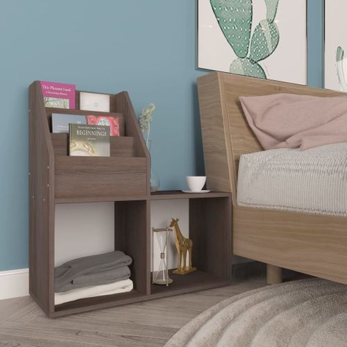 Porte-revue Pour Enfants Gris Et Chêne Sonoma Bois Contreplaqué