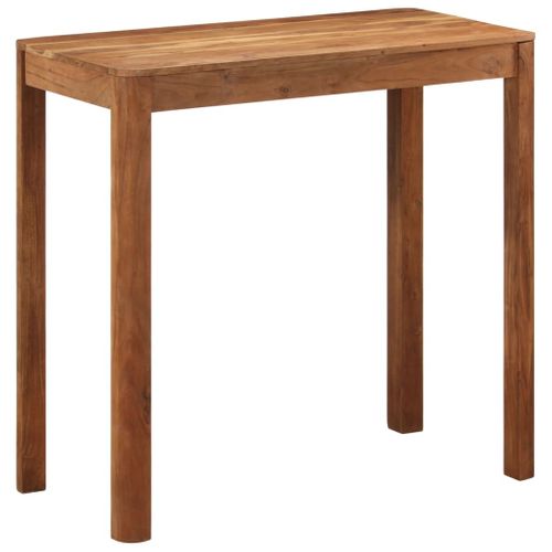 Table De Bar Bois Massif D'acacia Et Finition Miel 110x55x106cm
