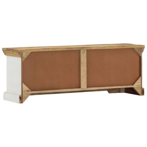 Meuble TV 2 Portes 2 Compartiments En Bois De Manguier Massif Rustique 110 X 30 X 40 Cm