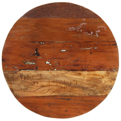 Table Basse Ø68 Cm Bois De Récupération Solide