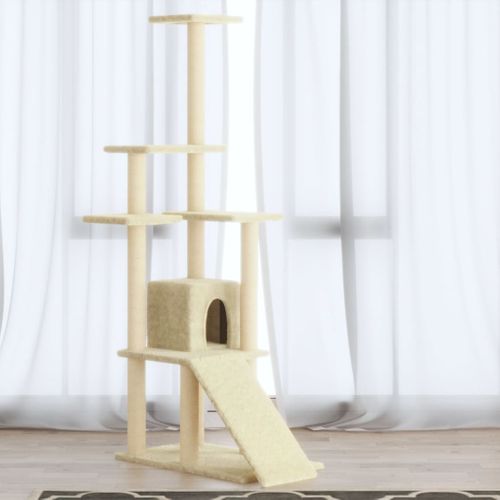Arbre à Chat Avec Griffoirs En Sisal Crème 155 Cm