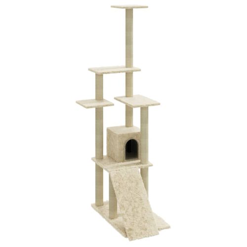 Arbre à Chat Avec Griffoirs En Sisal Crème 155 Cm