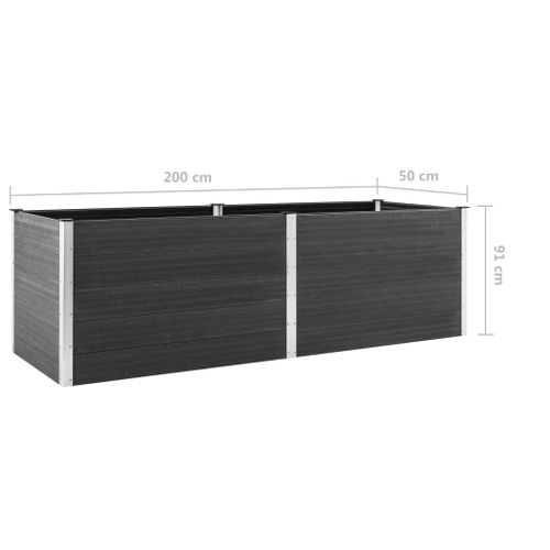 Jardinière De Jardin 200x50x91 Cm Wpc Gris