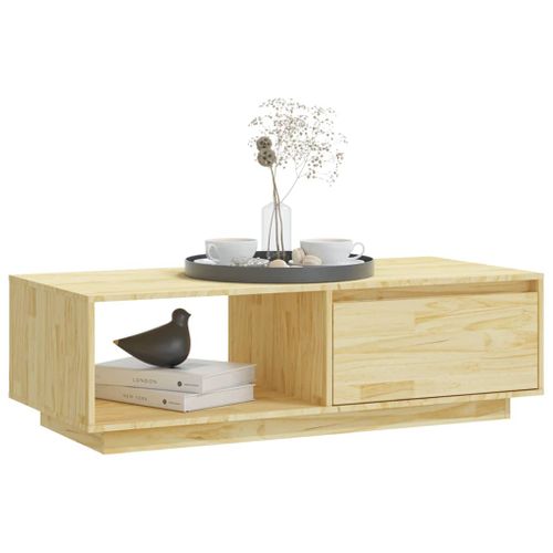 Table Basse 110x50x33,5 Cm Bois De Pin Massif