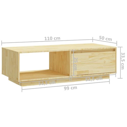 Table Basse 110x50x33,5 Cm Bois De Pin Massif