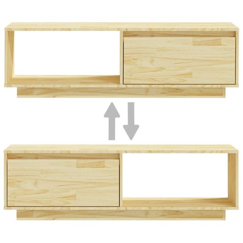 Meuble TV 110x30x33,5 Cm Bois De Pin Massif