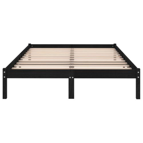 Cadre De Lit Sans Matelas Noir Bois Massif 135x190