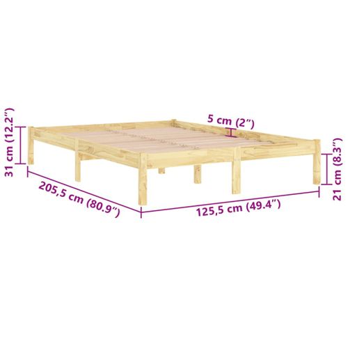 Cadre De Lit Sans Matelas Bois Massif 120x200 Cm