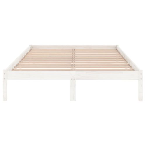 Cadre De Lit Sans Matelas Blanc Bois Massif 120x200 Cm